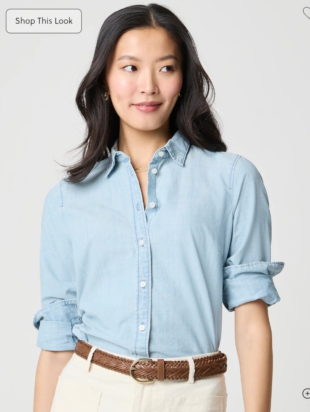 J. Crew Chambray Button-Down Signature Fit Shirt